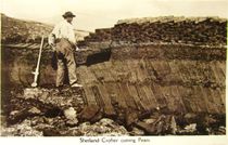 Shetland Crofter Cutting Peats