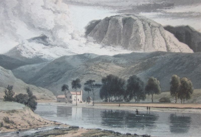 Glenbeg, an aquatint by William Daniell, showing the water he crossed on the 