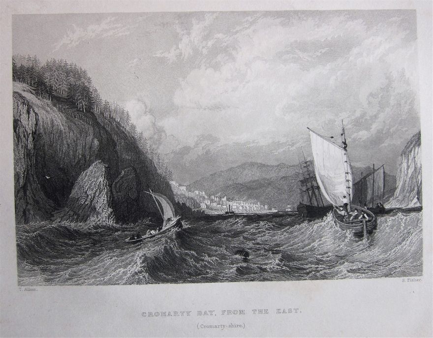 Cromarty Bay, from the East. An engraving after Thomas Allom.
