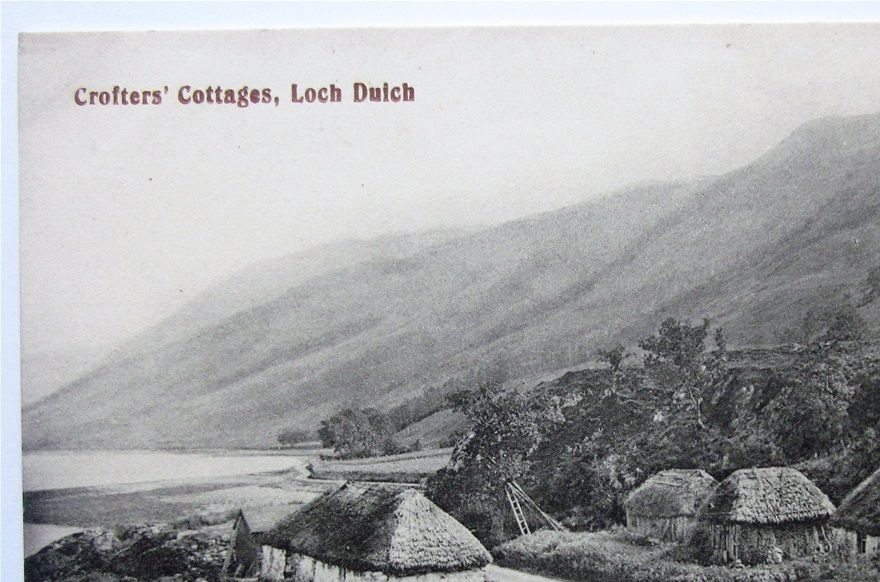 Crofter's Cottages, Loch Duich. Photographer unknown, but probably George Washington Wilson.