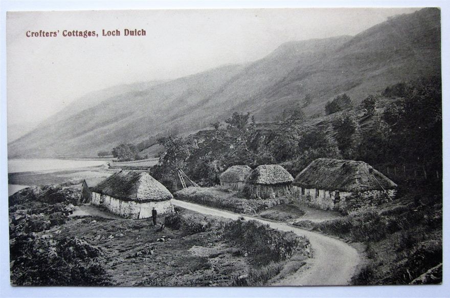 Crofter's Cottages, Loch Duich. Photographer unknown, but probably George Washington Wilson.