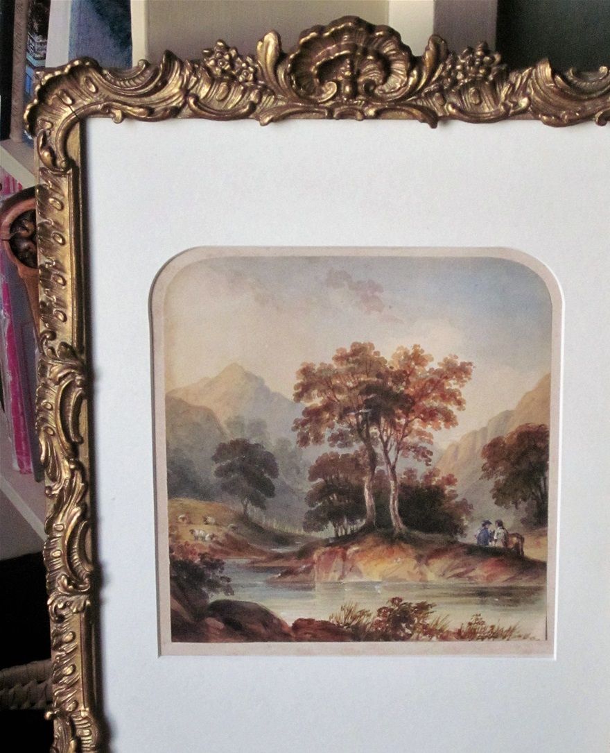 A Highland Scene, an original watercolour painting attributed to Princess Louise, Duchess of Argyll.