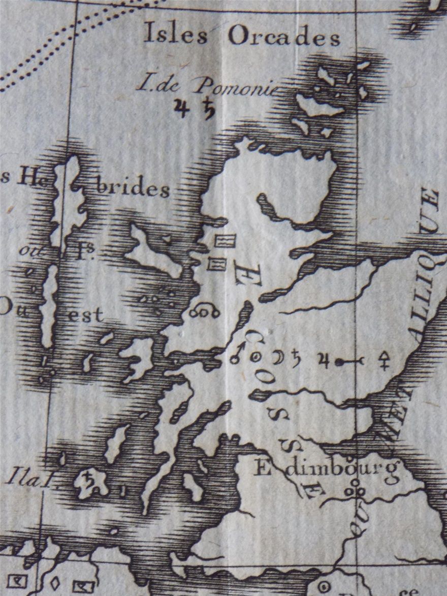 Detail from the Carte Mineralogique by Bouache, 1746.