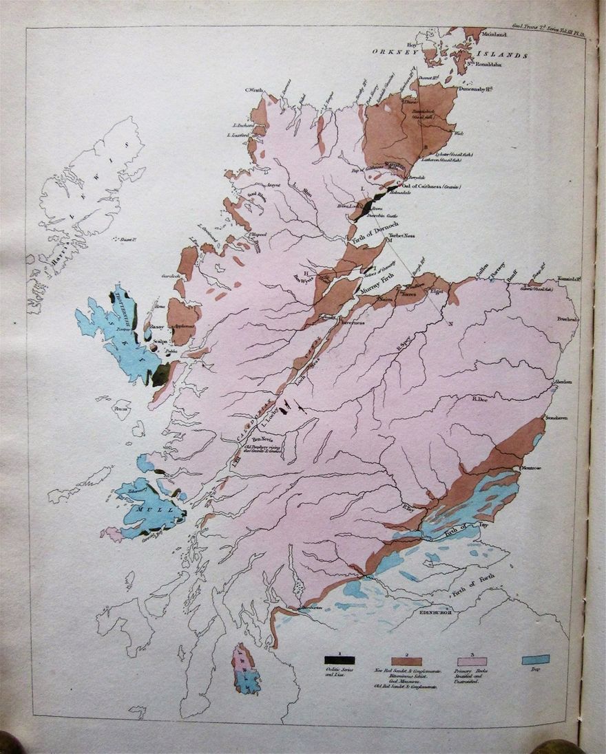Sketch of a Geological Map of the North of Scotland, 1829. Roderick Murchison and Adam Sedgwick.