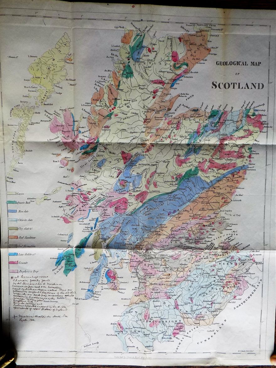 Geological Map of Scotland, by James Nicol, 1844.