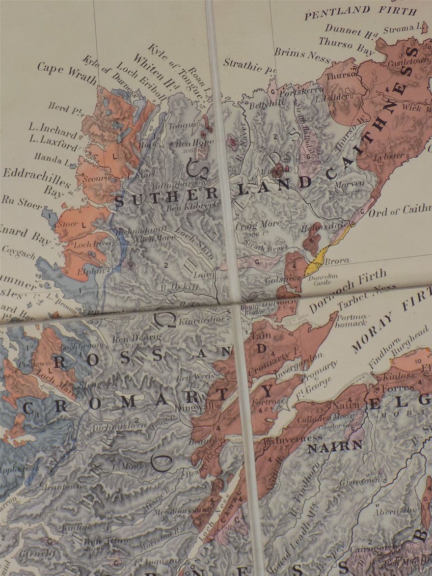 Detail from Ramsay's 1878 Geological Map of Great Britain.