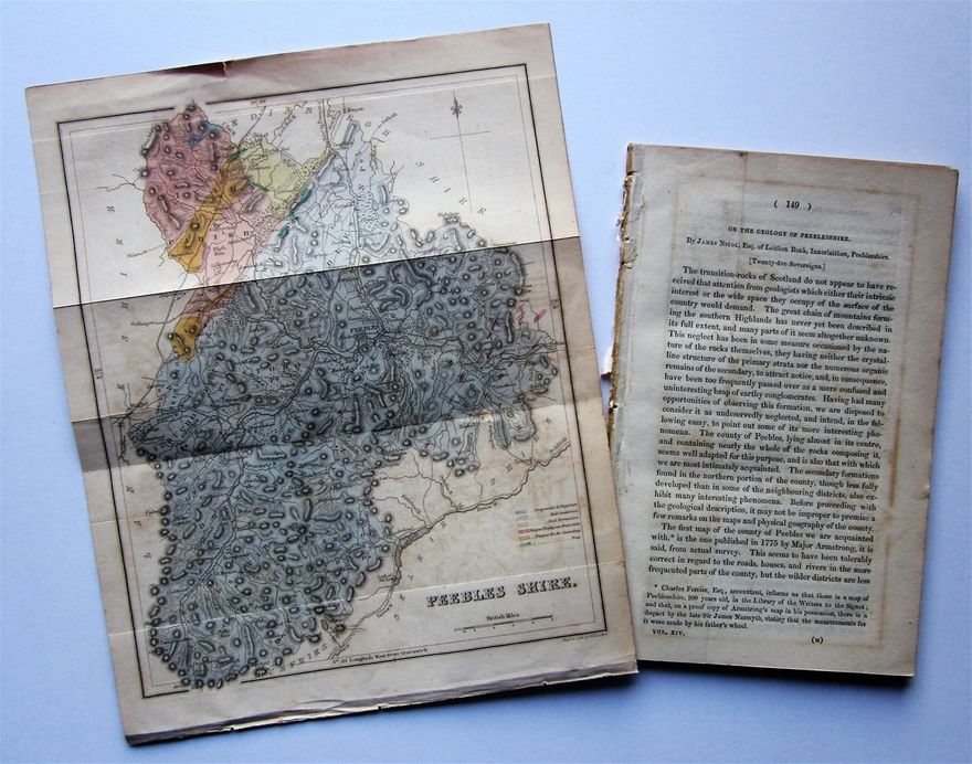 Map and account of The Geology of Peeblesshire, by James Nicol, 1843.