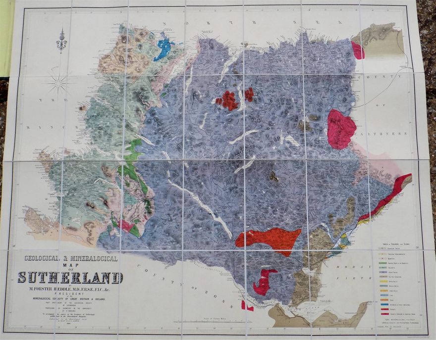 Geological and Mineralogical Map of Sutherland, by M. Forster Heddle, 1881.