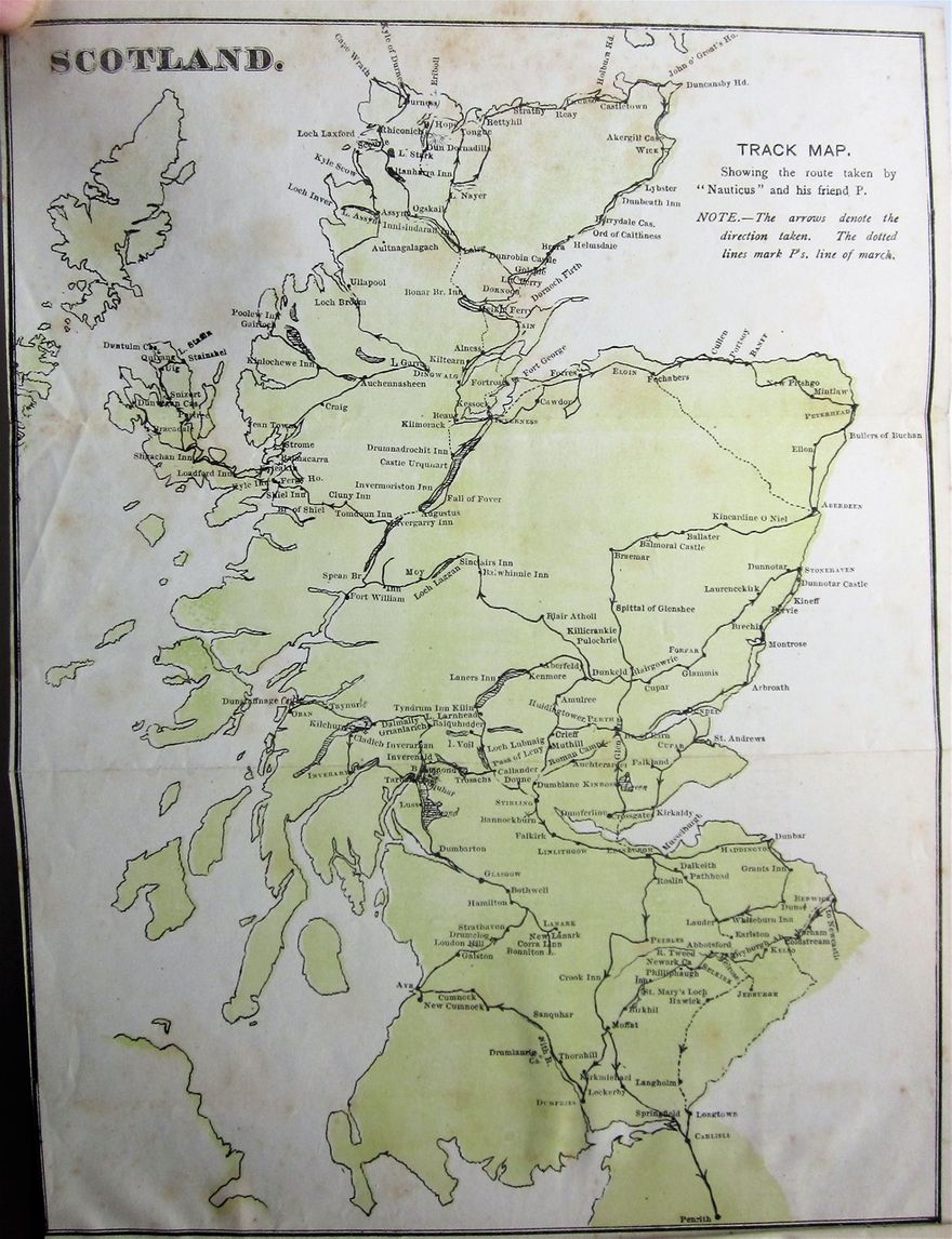 The map showing the various routes of the tour, taken from the book.