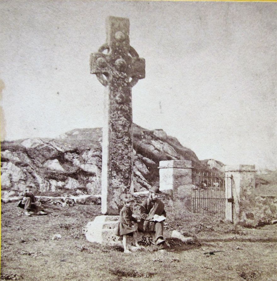 St Martin's Cross, Iona, from a stereoview, photographer unknown (possibly GWW again).