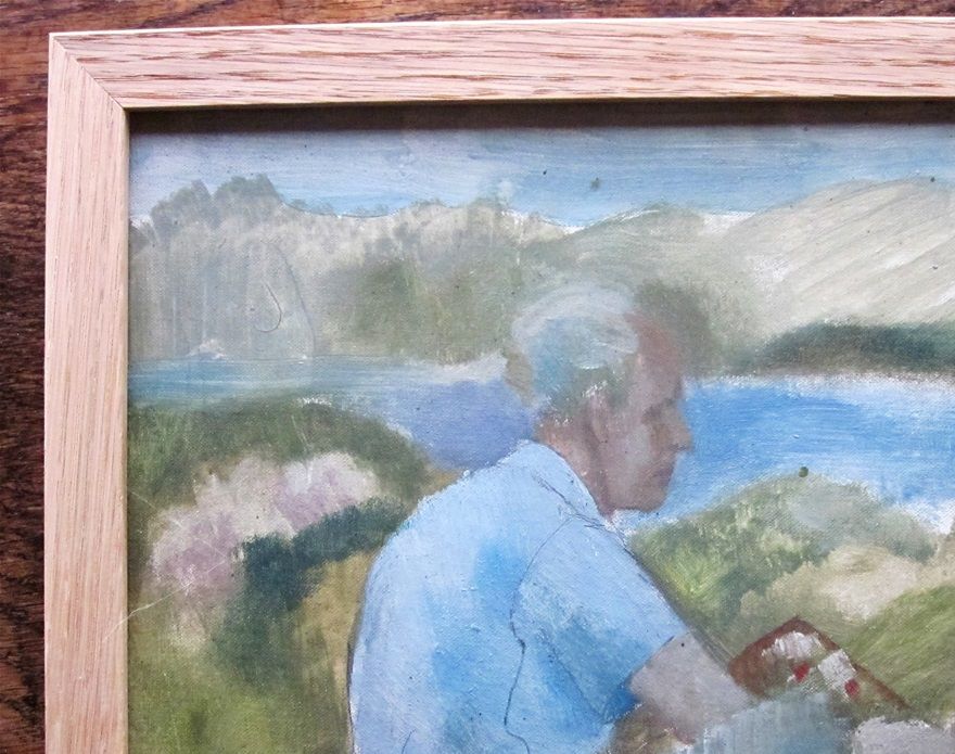 An artist painting in the Highlands.