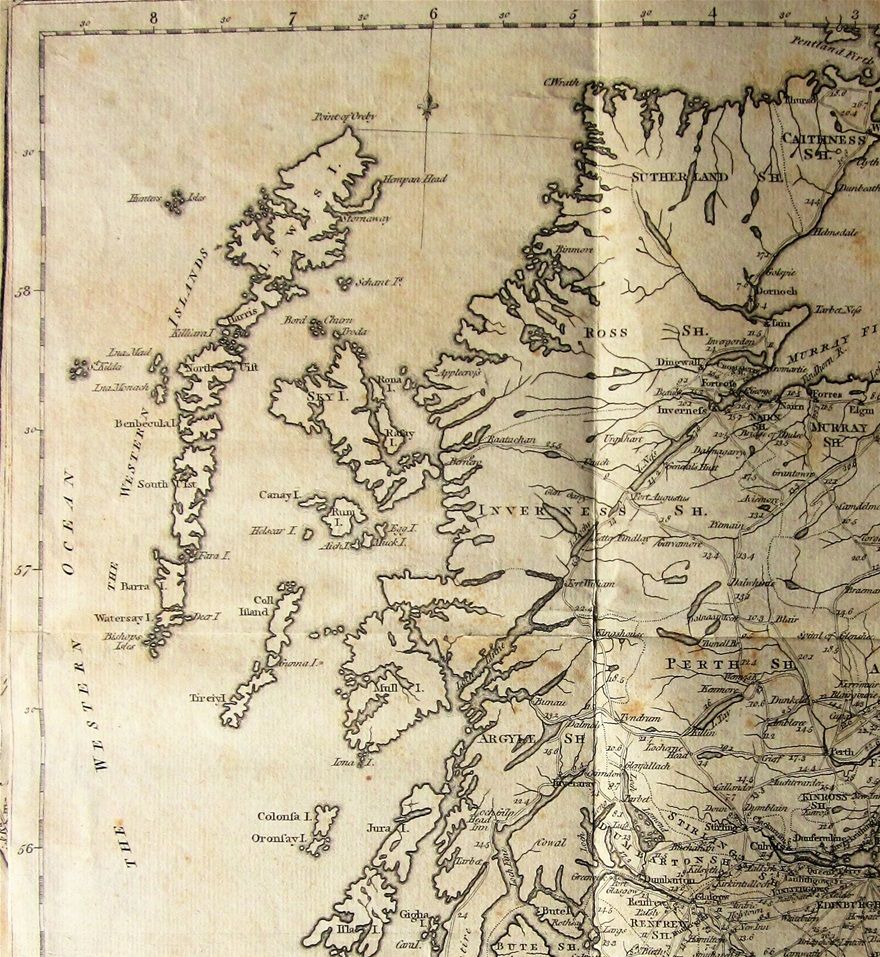 Road map of Scotland, from Taylor & Skinner's Atlas, 1776.