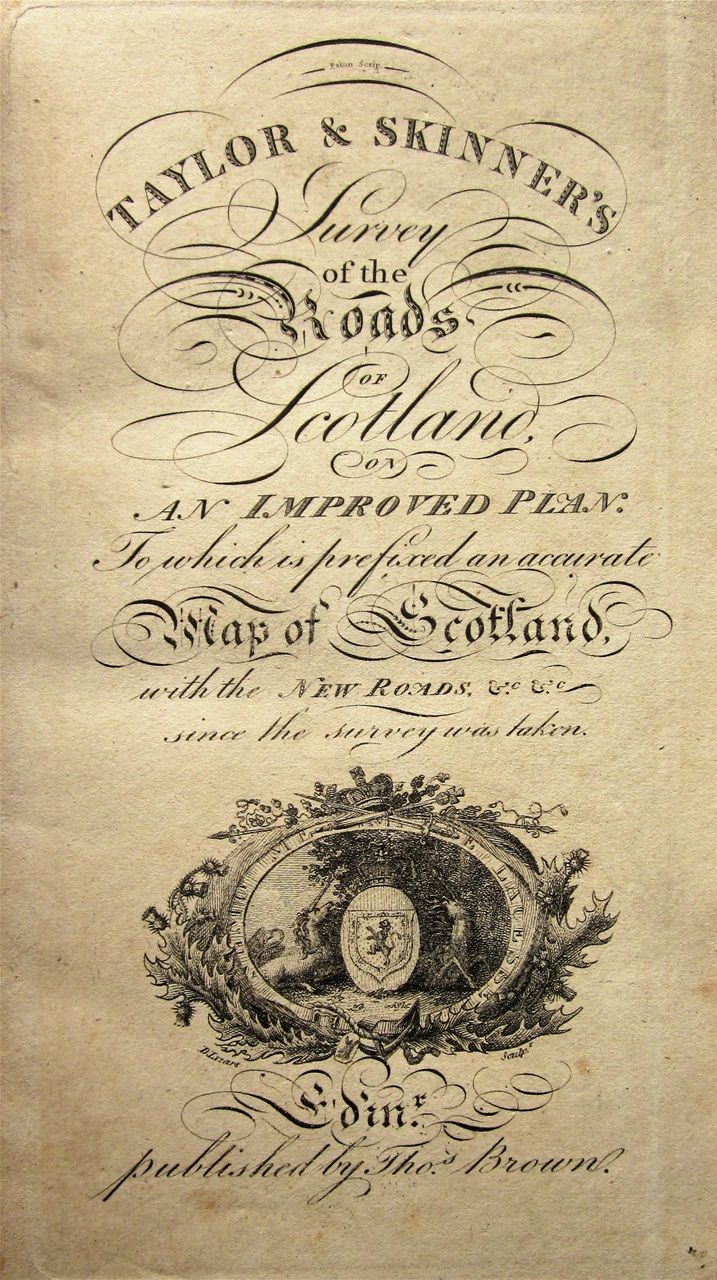 The title page to Thomas Brown's pocket edition of the Taylor & Skinner Raod Atlas.