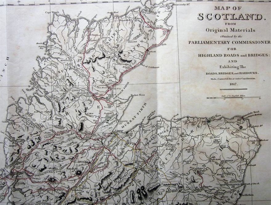 One of the fine maps by Araan Arrowsmith found in the Road Commissioner's Reports, this one dated 1817. A detail of the far north improvements.