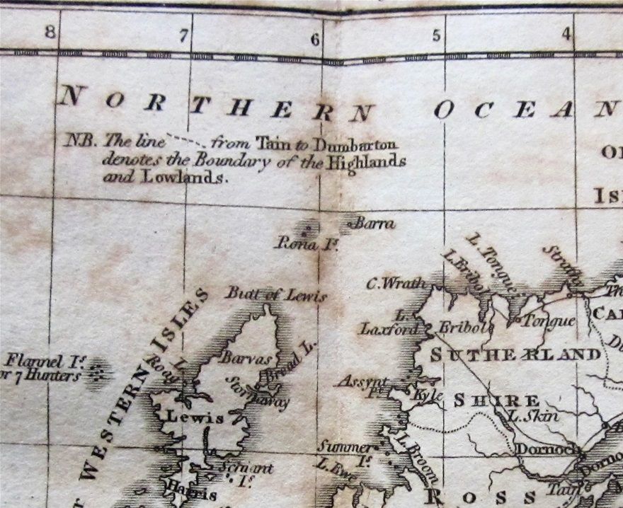 Detail from the map of Scotland, found in Walford's guide, 1818.
