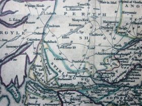 Detail from a map of Scotland by J. Menzies, published in 1799. Loch Erne is shown, but there is no sign of Loch Katrine. (Image courtesy of the National Library of Scotland, with thanks).