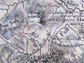 Detail from Arrowsmith's 1807 Map of Scotland, with Loch Katherine clearly displayed. I suspect this would have been the map that MacCulloch would have turned to on his tours in the early 19th century.