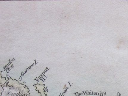 Detail fromWilliam  Faden's 1814 map of Scotland. At least Arrowsmith's road ends at Tongue. Faden continues the road across the very boggy Moine: that road was not made until 1830.