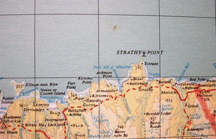 Detail of the north coast, taken from a more modern atlas (The Readers Digest Complete Atlas of the British Isles).