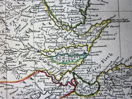 Dorret's map of 1750, showing Ben Vevis incorrectly placed to the north-west of Loch Glash.
