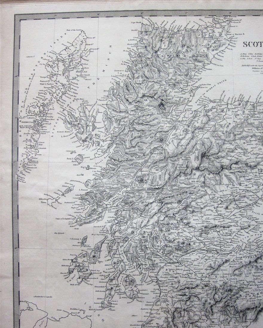 The Map of Scotland published by the Society for the Diffusion of Useful Knowledge, this an edition of 1841. They also issued separate maps of the north and south of the country, which would have been of more use to the traveller.
