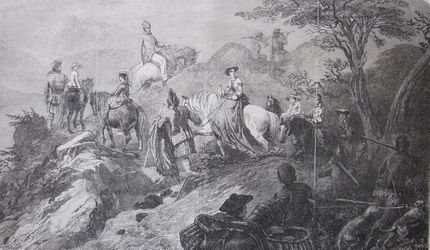 So too the Royal party. Queen Victoria and her entourage Deer Stalking in 1858.